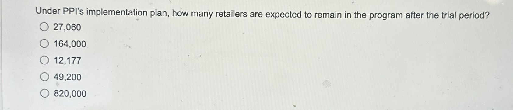  Under PPl's implementation plan, how many retailers are expected to remain