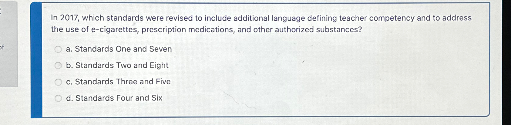  In 2017, which standards were revised to include additional language defining