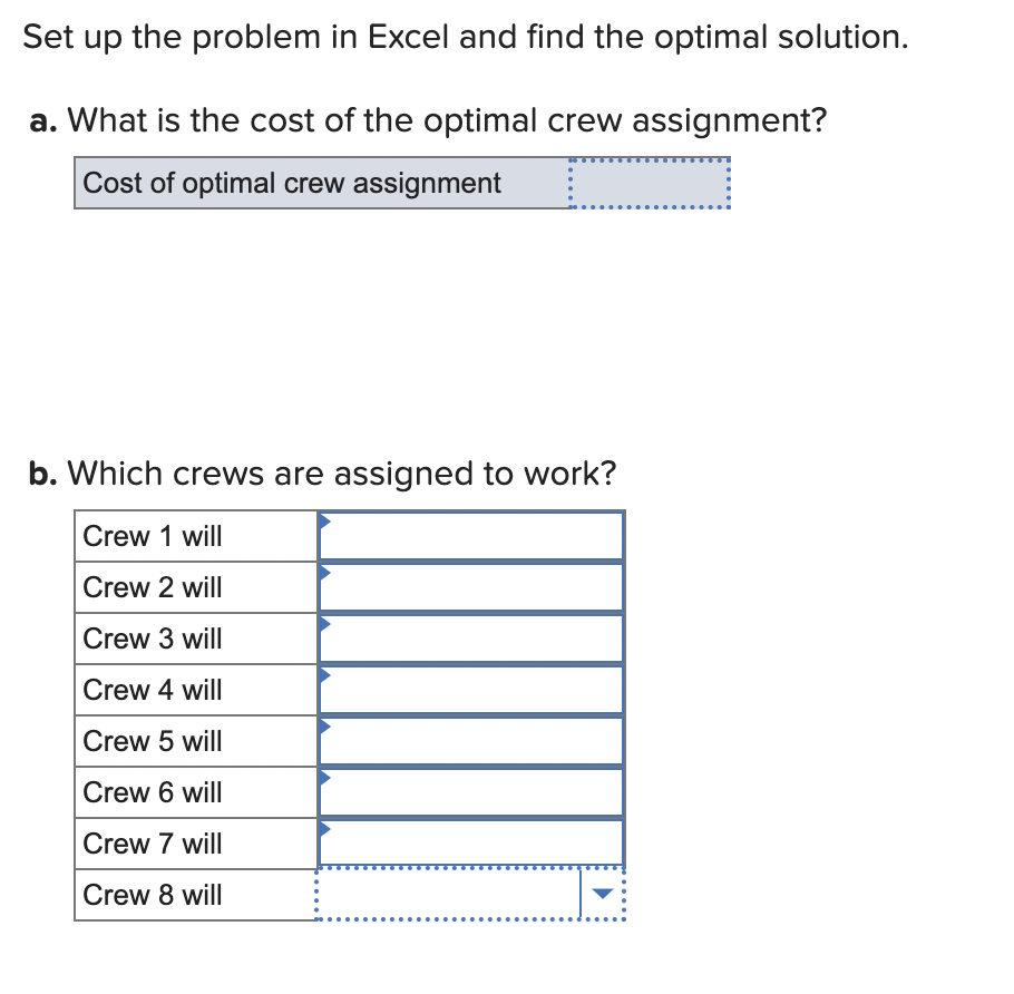 THROUGH EXCEL ANSWER PLEASE NOT THE STEP PLEASE The university is scheduling