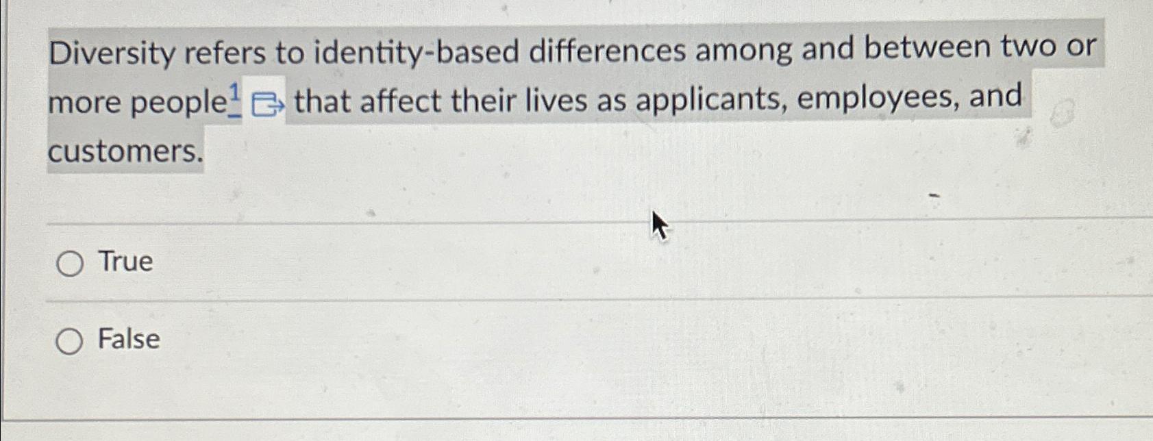  Diversity refers to identity-based differences among and between two or more