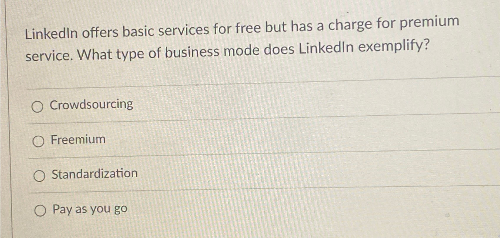  Linkedln offers basic services for free but has a charge for
