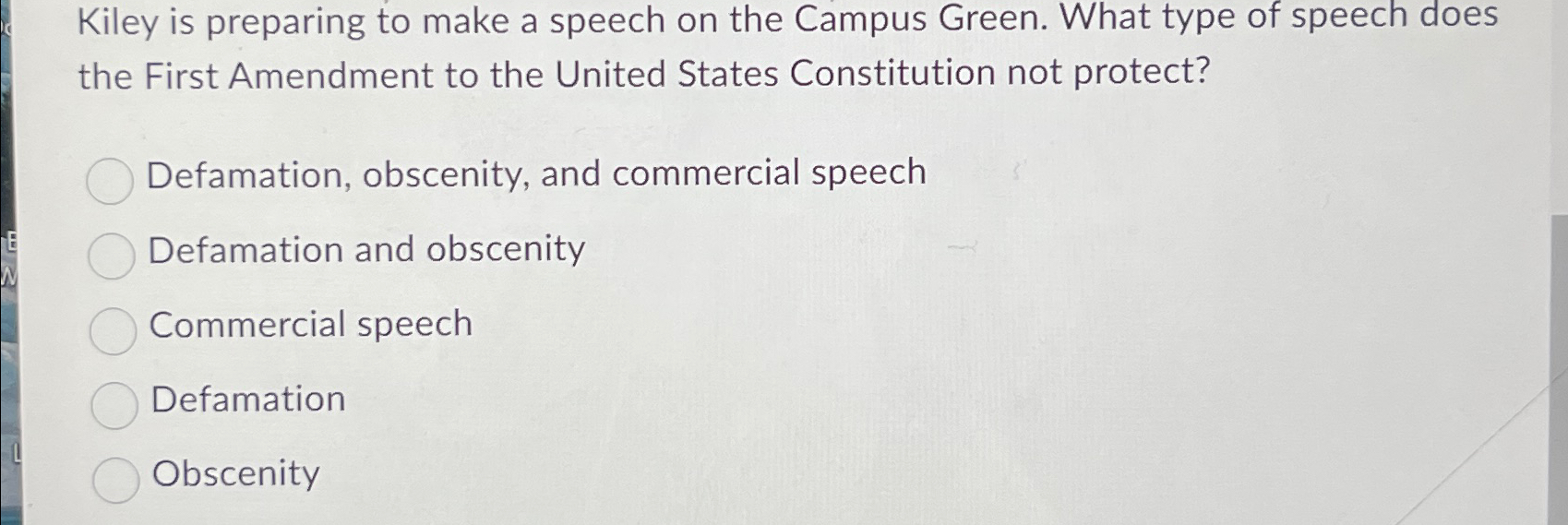  Kiley is preparing to make a speech on the Campus Green.