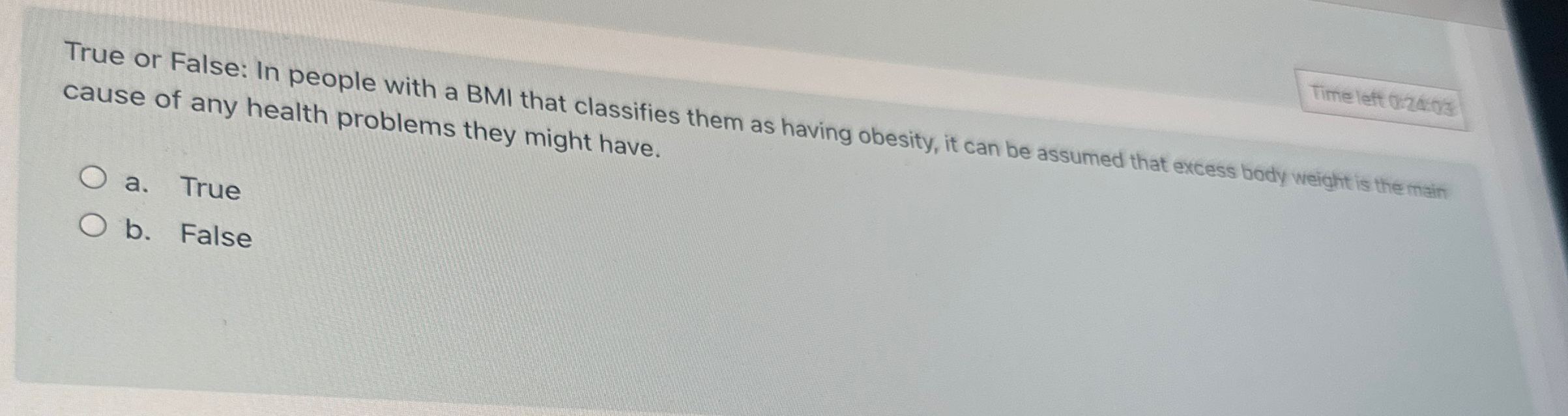  True or False: In people with a BMI that classifies them