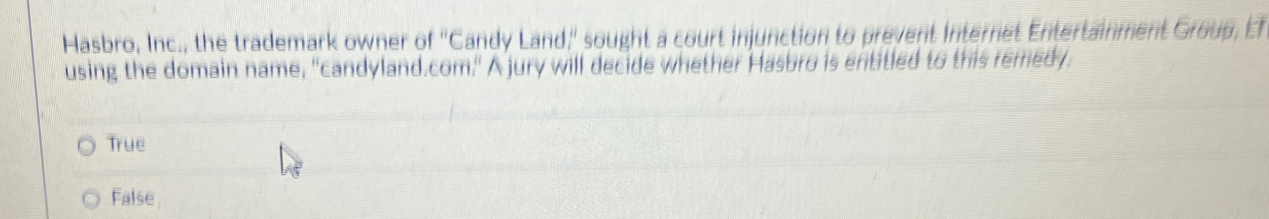  using the domain name, "candyland com" A jury will decide whether