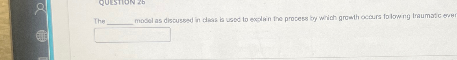  The model as discussed in class is used to explain the