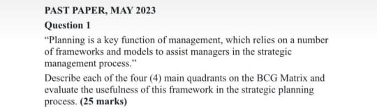  PAST PAPER, MAY 2023 Question 1 "Planning is a key function
