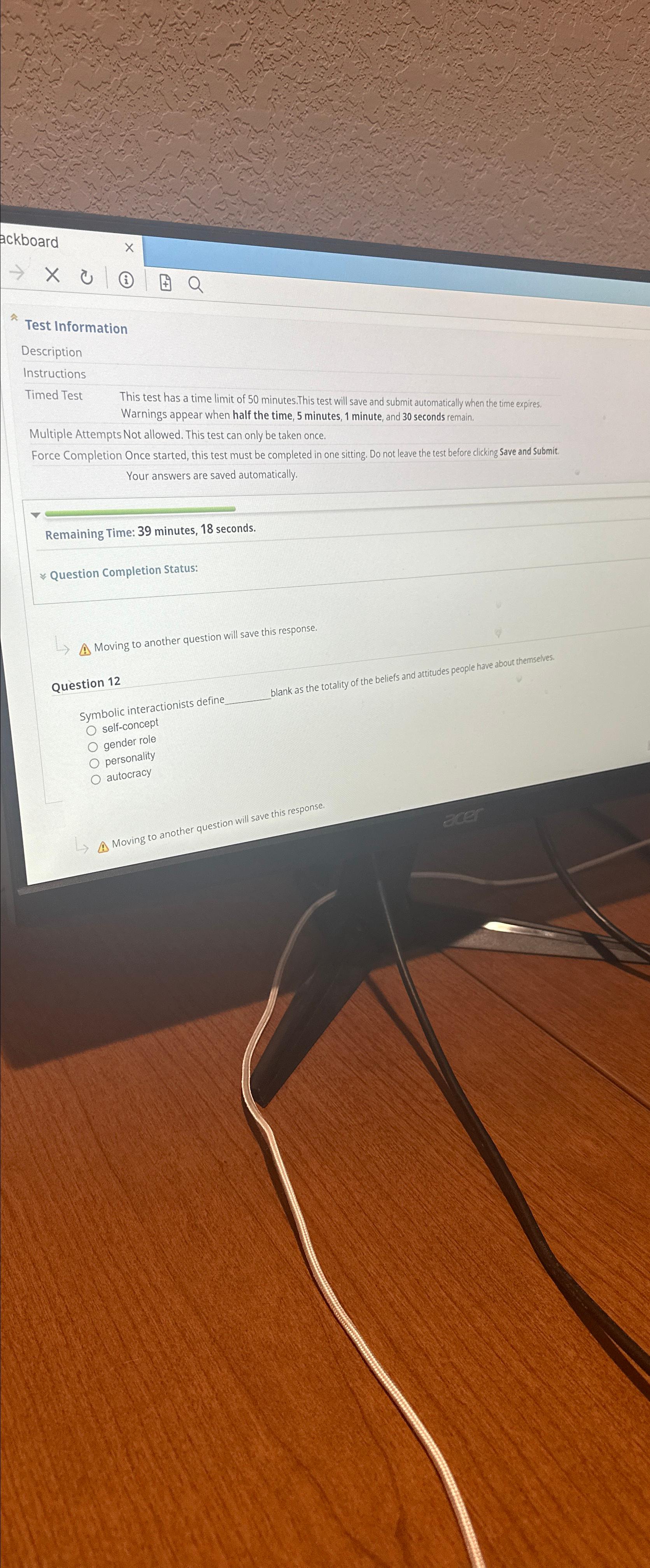  Test Information Description Instructions Timed Test This test has a time