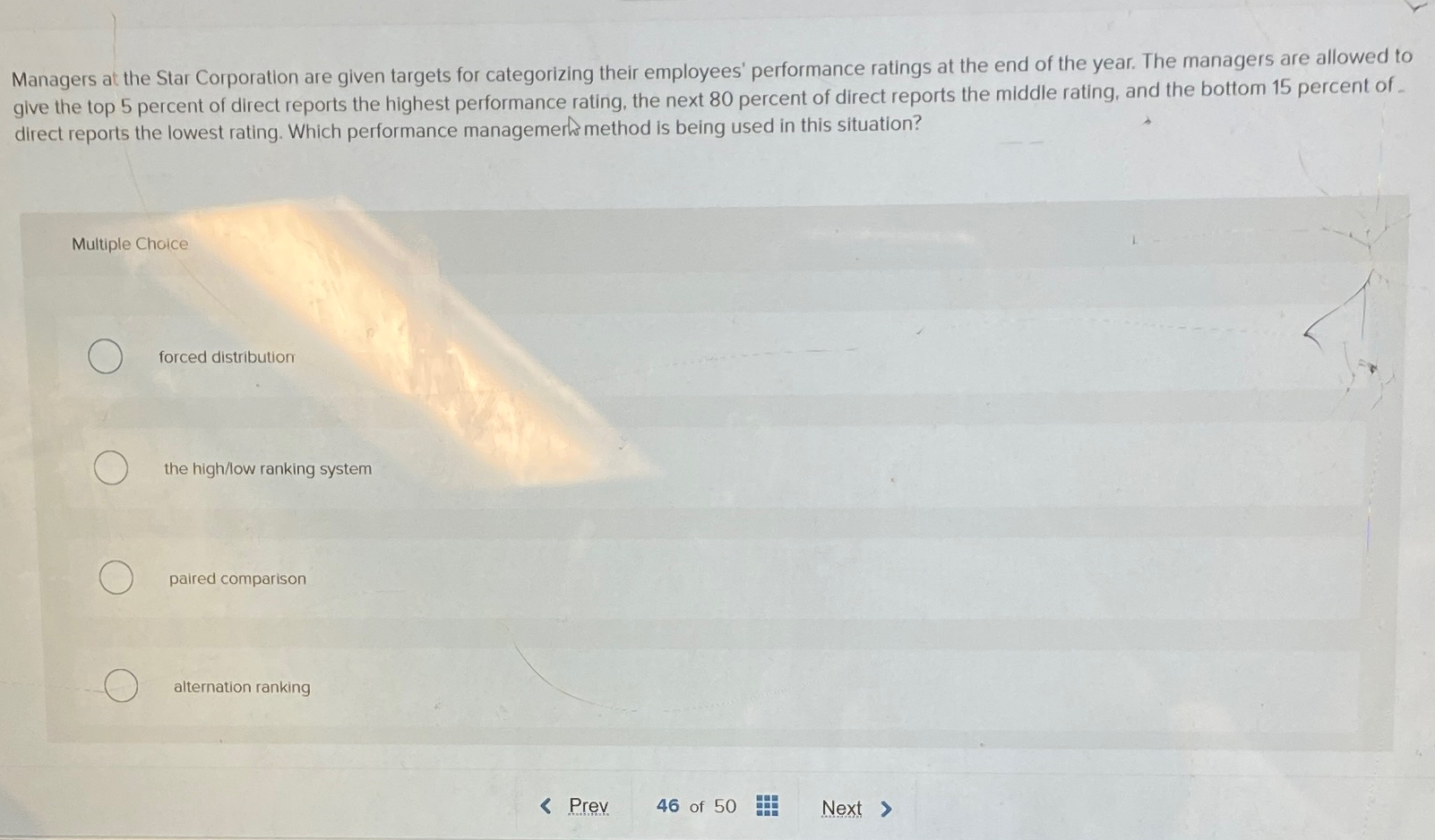  Managers at the Star Corporation are given targets for categorizing their