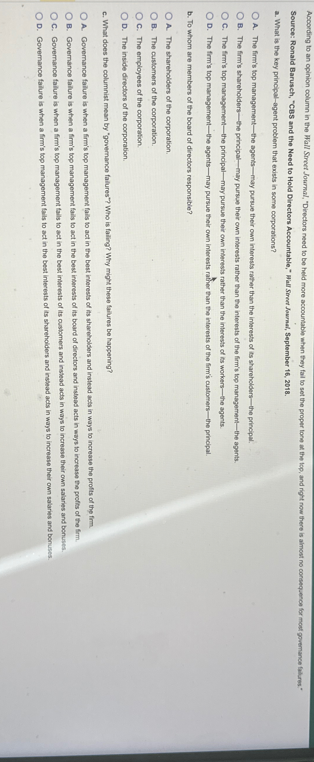  Source: Ronald Barusch, "CBS and the Need to Hold Directors Accountable,"
