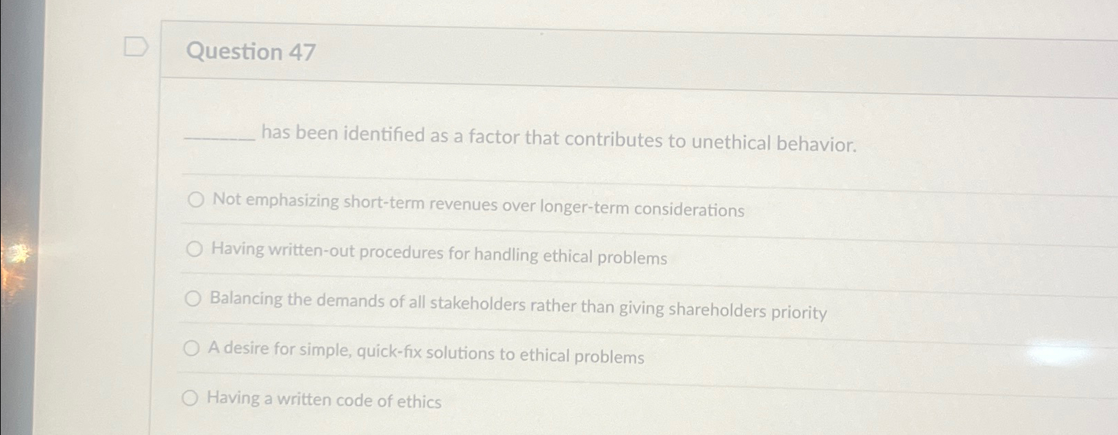  Question 47 has been identified as a factor that contributes to