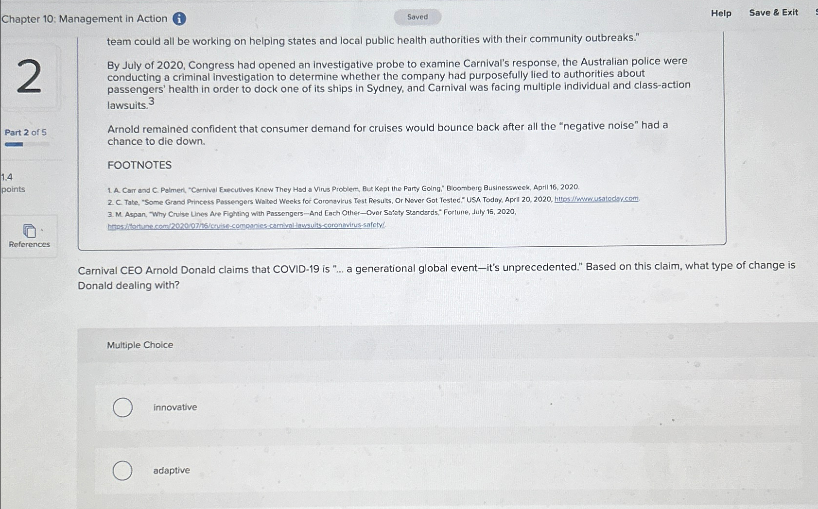  Chapter 10: Management in Action (i) Help Save & Exit team