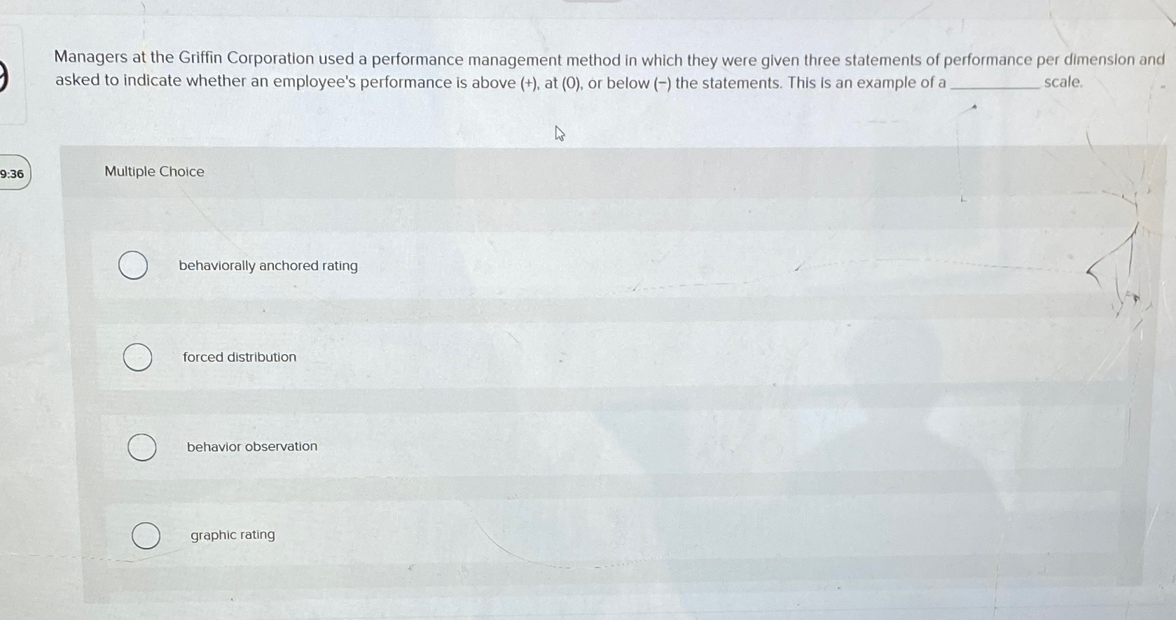  Managers at the Griffin Corporation used a performance management method in