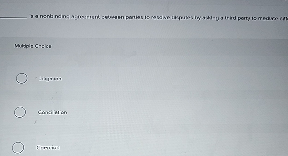  q, is a nonbinding agreement between parties to resolve disputes by