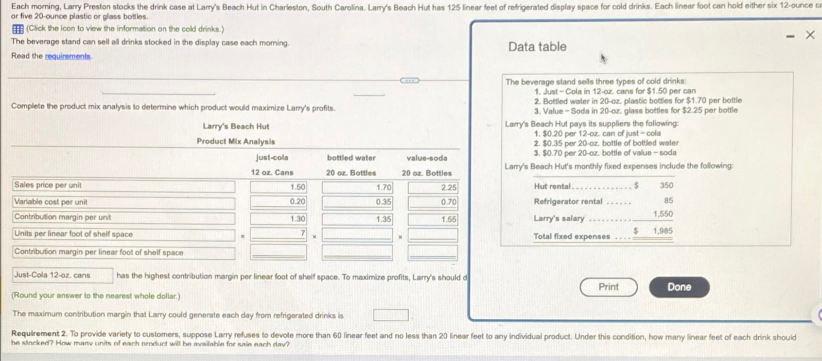  or five 20-ounce plastic or glass bottles. (Click the icon to
