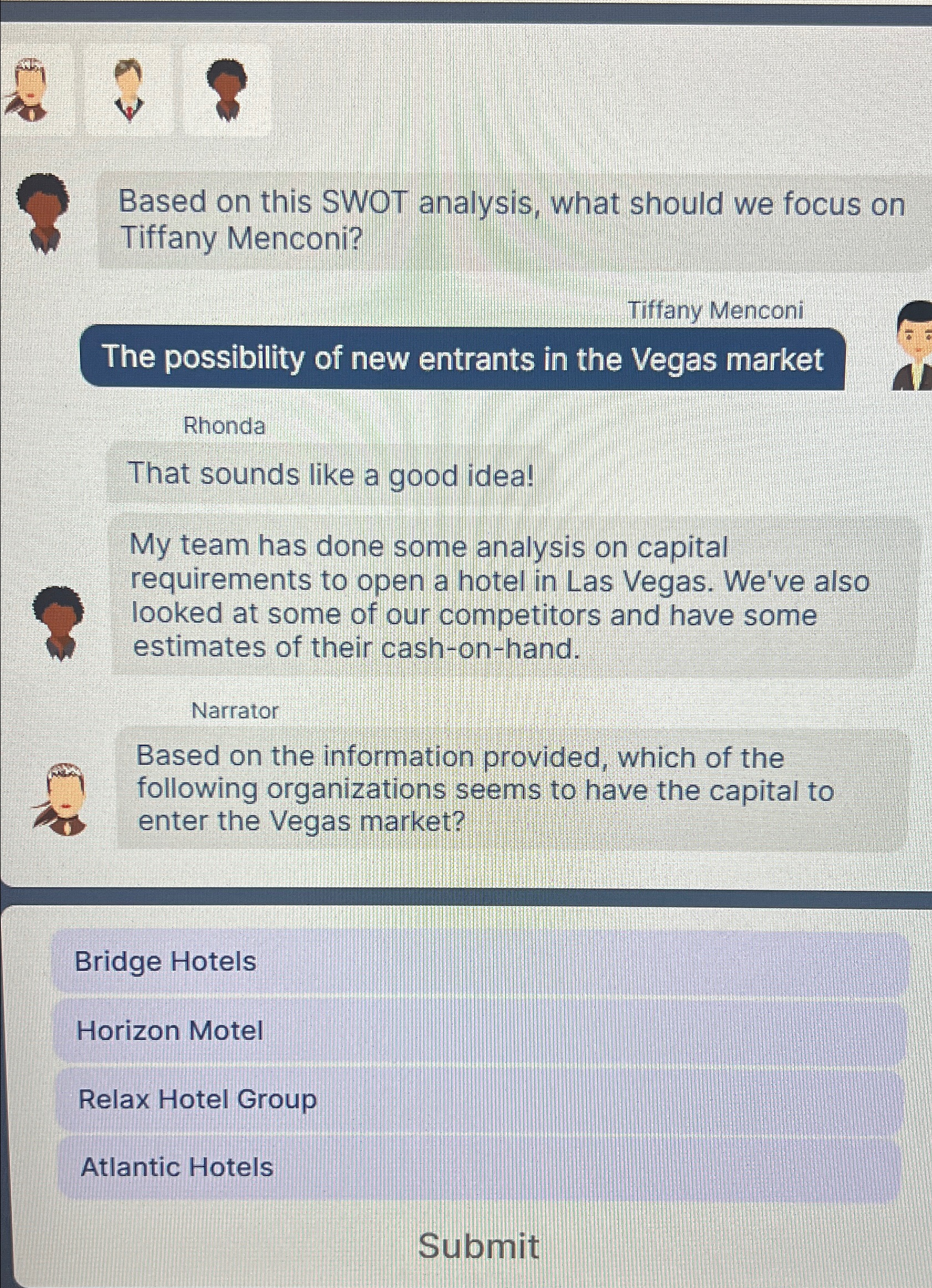  Based on this SWOT analysis, what should we focus on Tiffany
