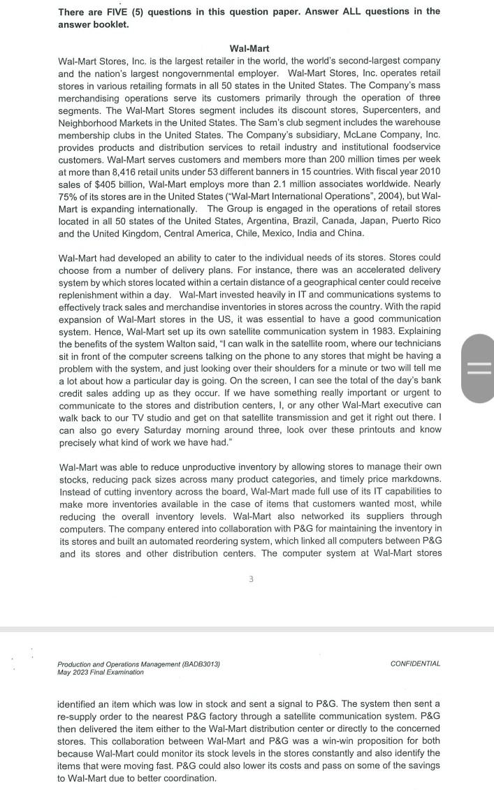 There are FIVE (5) questions in this question paper. Answer ALL