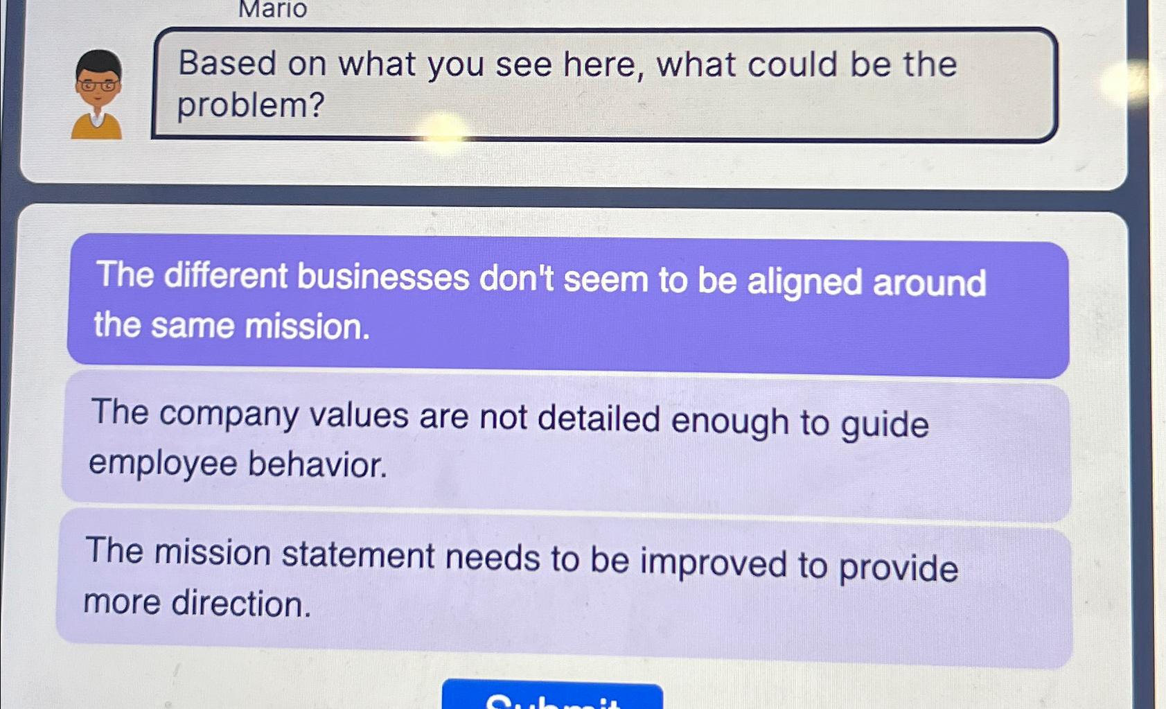  Mario Based on what you see here, what could be the