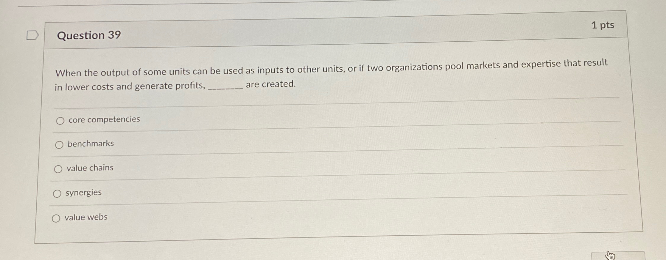  Question 39 1pts When the output of some units can be