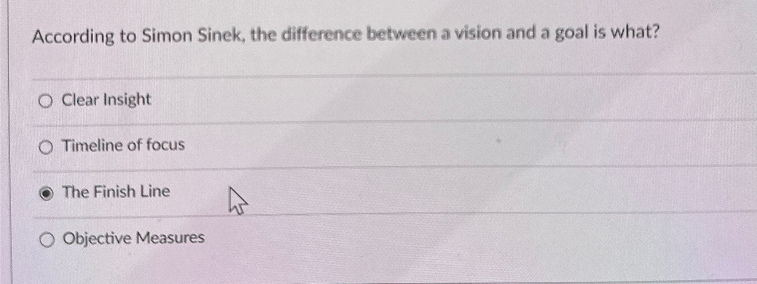  According to Simon Sinek, the difference between a vision and a