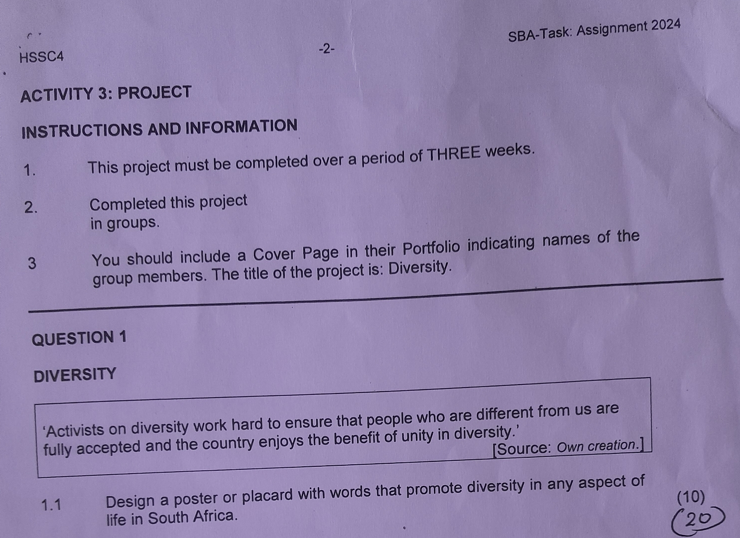  HSSC4 -2- SBA-Task: Assignment 2024 ACTIVITY 3: PROJECT INSTRUCTIONS AND INFORMATION