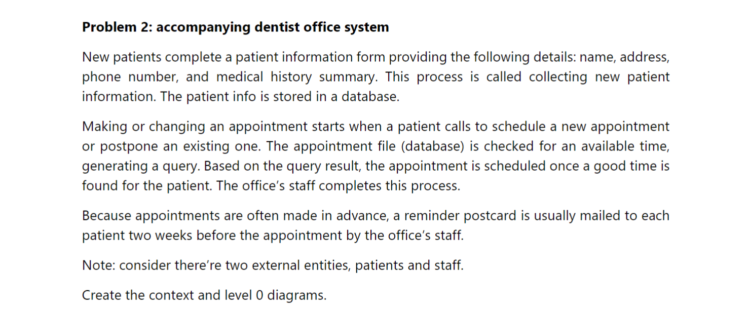 create the correct data flow diagram using MS Visio or draw.io Problem