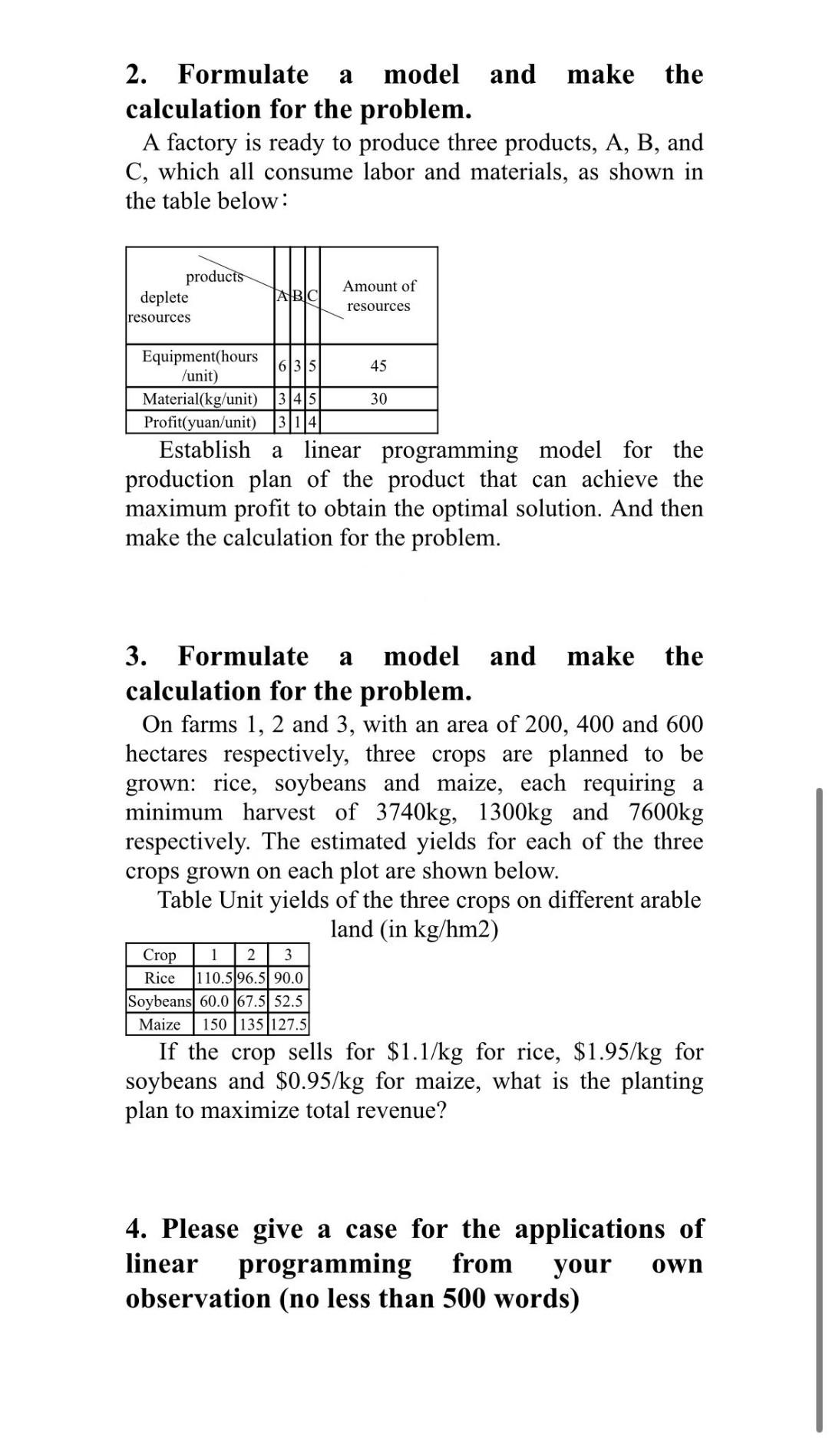 the problem. A logistics company has a large business of transporting materials