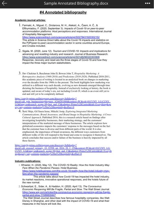 I need help to make an annotated Bibliography about "How did the