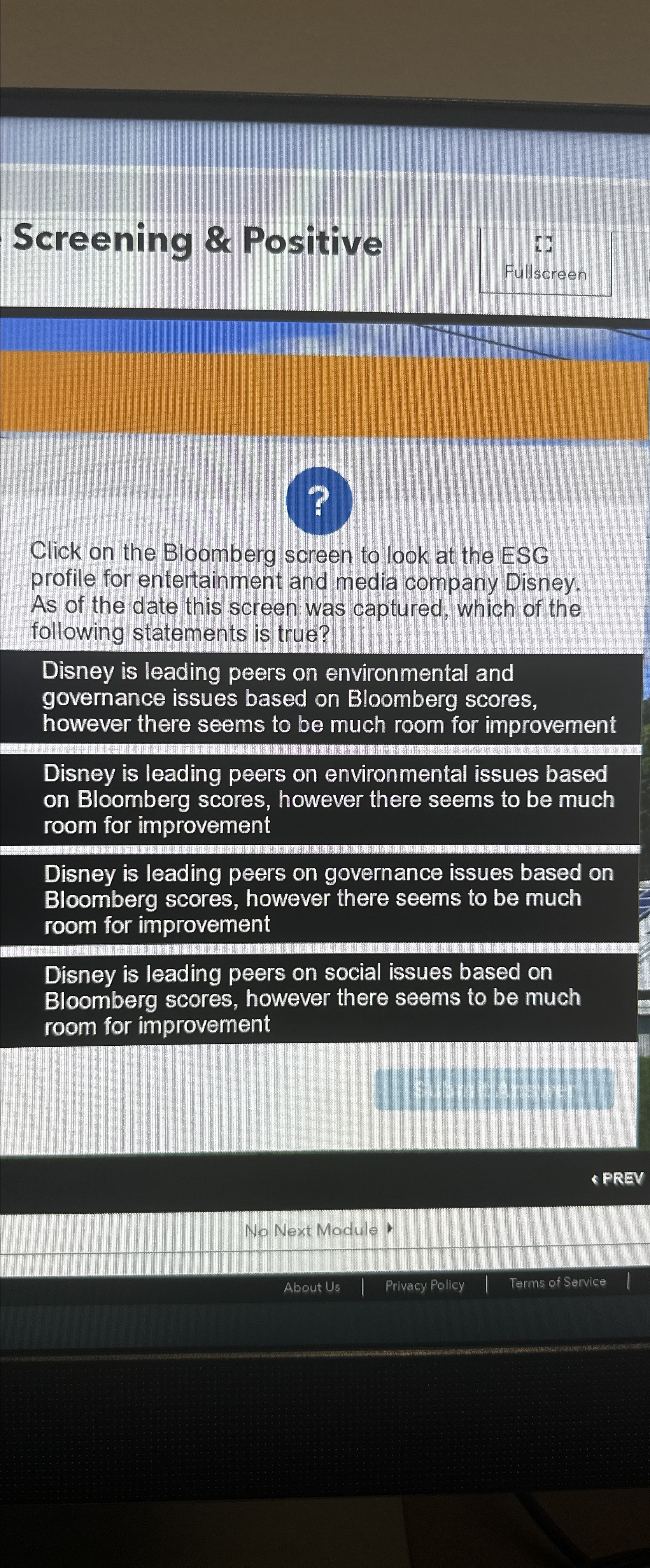  Screening & Positive [? Fullscreen Click on the Bloomberg screen to