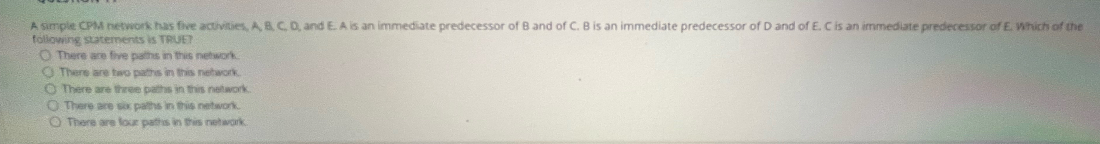  A simple: CPM netwonk has five acuvities, A, B,, D, and