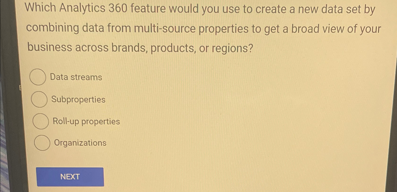  Which Analytics 360 feature would you use to create a new