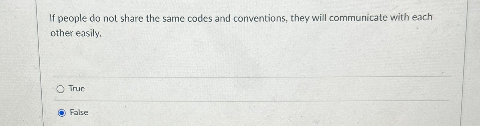  If people do not share the same codes and conventions, they