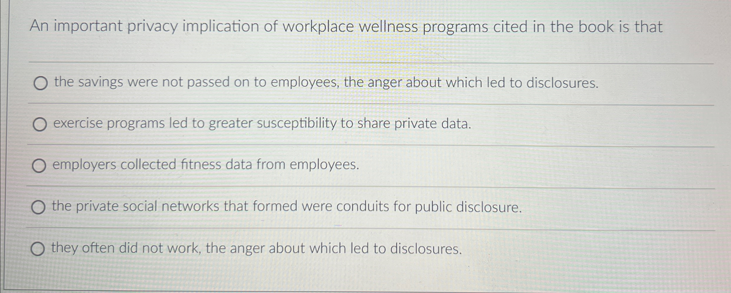  An important privacy implication of workplace wellness programs cited in the