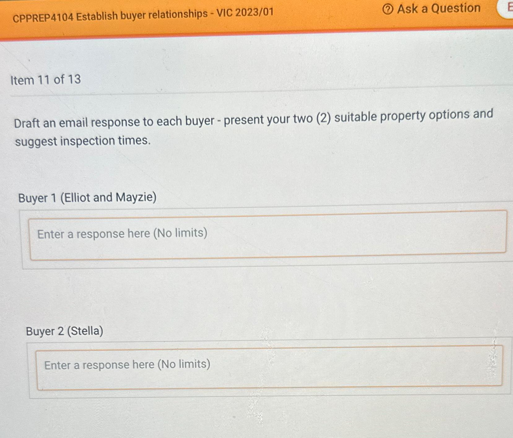  CPPREP4104 Establish buyer relationships - VIC 2023/01 (2) Ask a Question