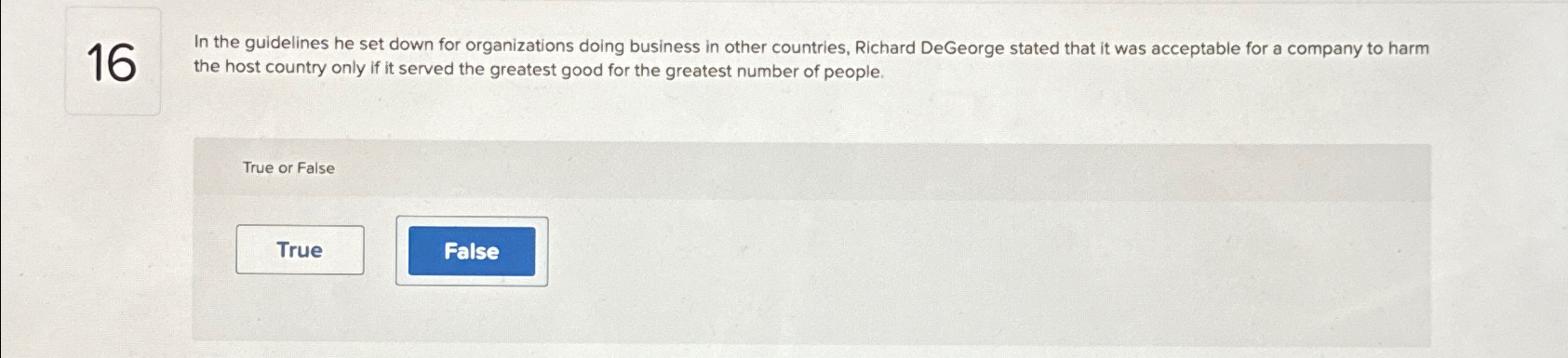  16 In the guidelines he set down for organizations doing business