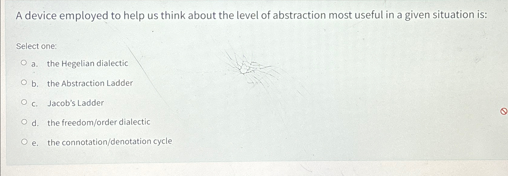  A device employed to help us think about the level of