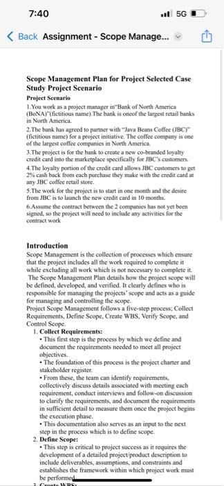  I have to submit this assignment after one hour project scope