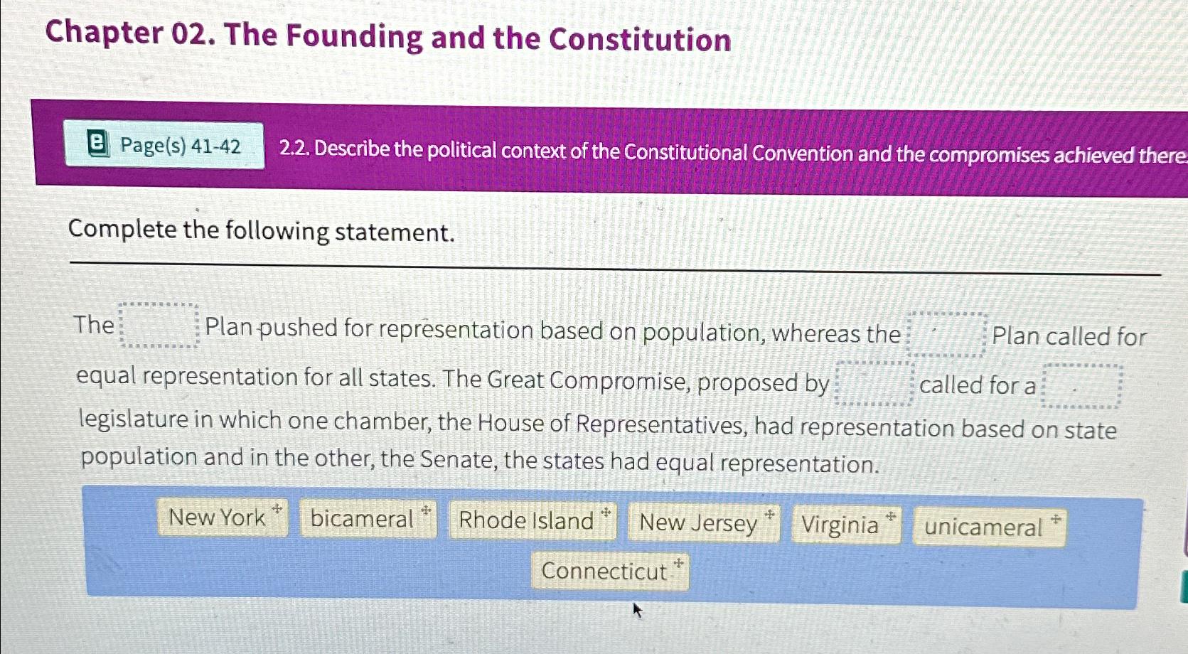  Chapter 02. The Founding and the Constitution 2.2. Describe the political