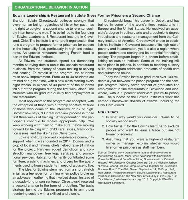 please read the followinv case study and answer questions 1,2, and 3