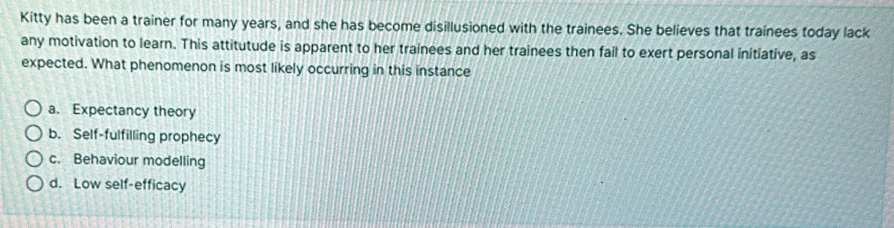  Kitty has been a trainer for many years, and she has