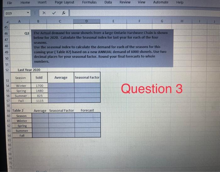 a consistent year round demand. You are the planner and have been