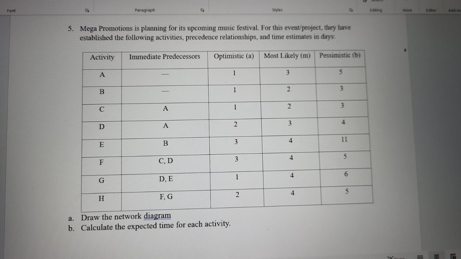  Font Paragraph Styles Vaice Editior Add-in: 5. Mega Promotions is planning