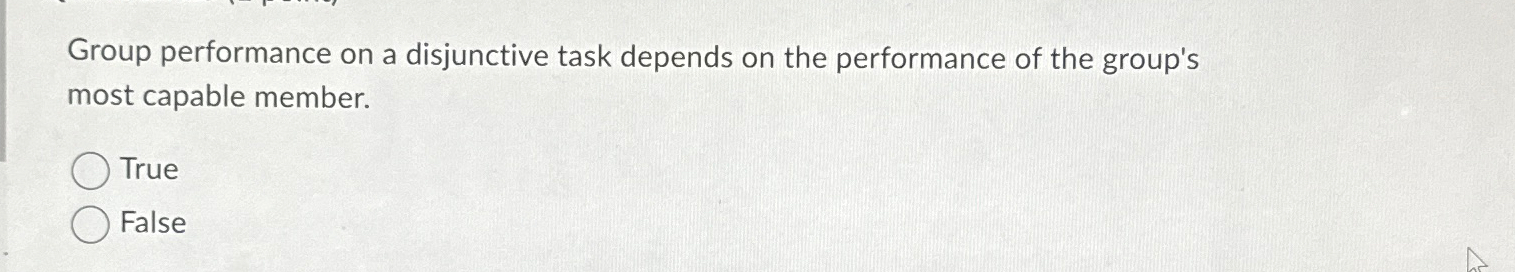  Group performance on a disjunctive task depends on the performance of