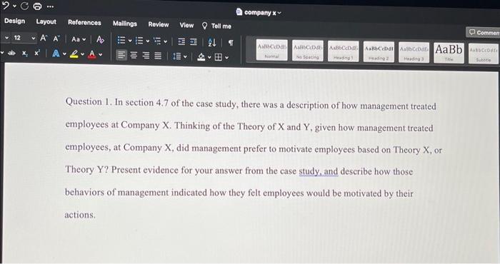  please answer question Question 1. In section 4.7 of the case