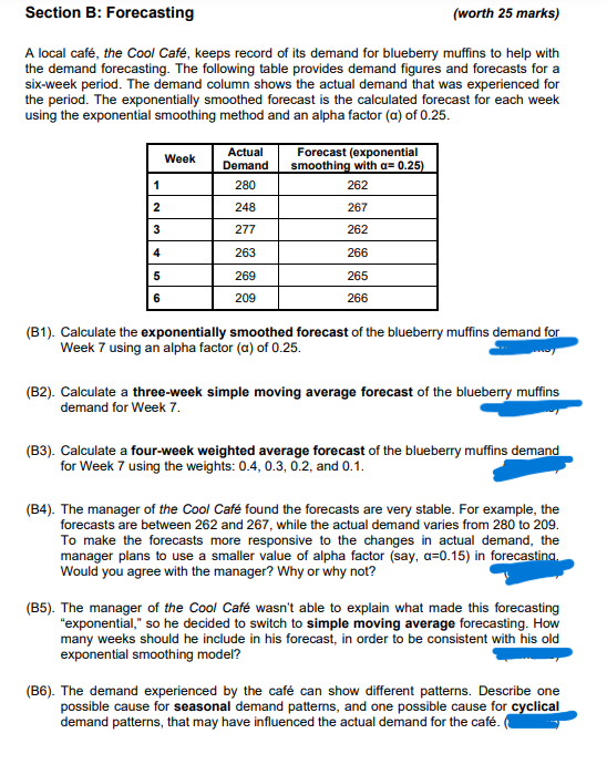 show excel solution-step by step A local caf, the Cool Caf, keeps