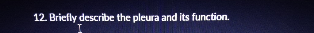  Briefly describe the pleura and its function. 