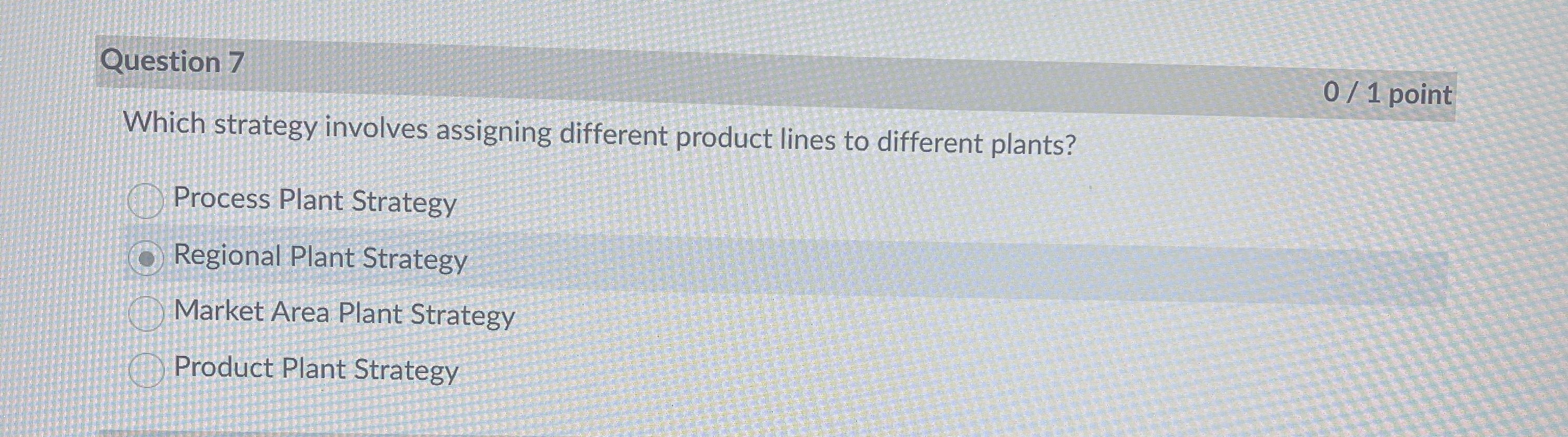  Question 7 01 point Which strategy involves assigning different product lines