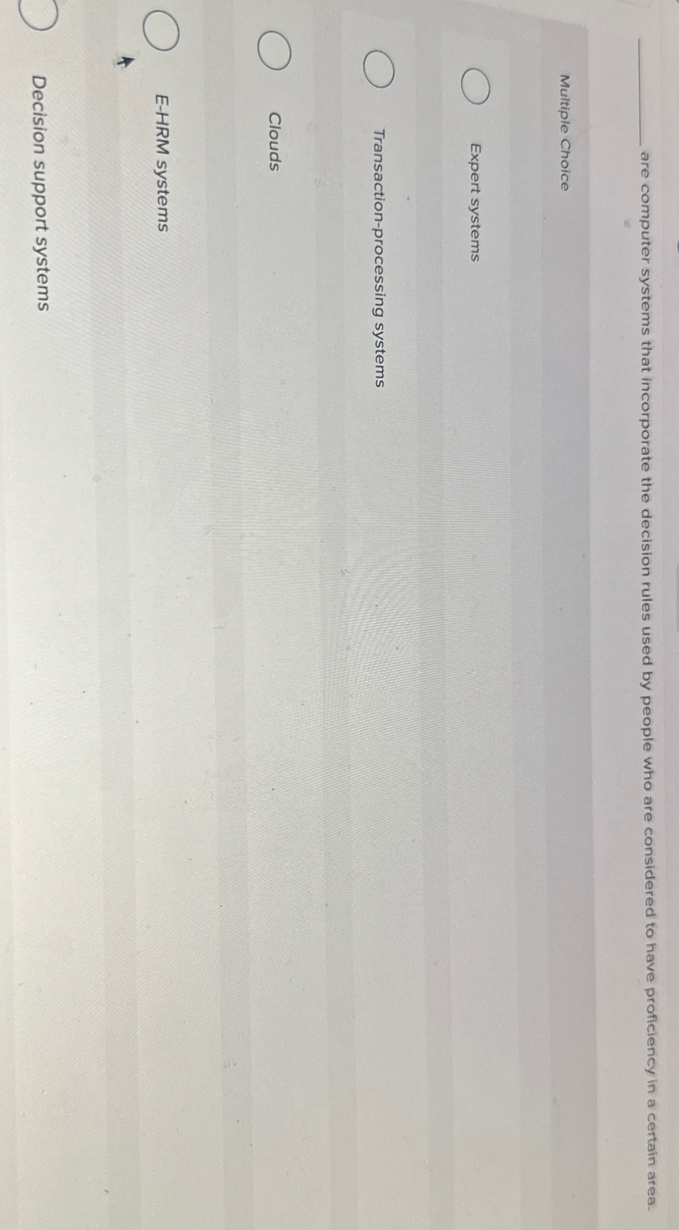  are computer systems that incorporate the decision rules used by people