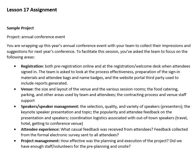 annual conference event You are wrapping up this year's annual conference event