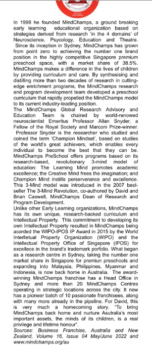 Out The Champion in your Child David Chiem, Mind Champs's founder CEO