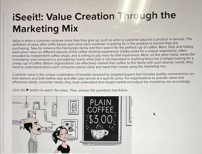  iseeit: Value creation Through the Marketing Nix Value is when a